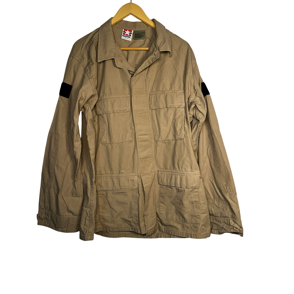 Propper Combat Coat Jacket Mens Large Long Khaki‎ Tactical Military 100% Cotton